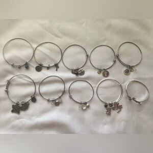 Lot Of 10 Bracelets Silver-tone Color